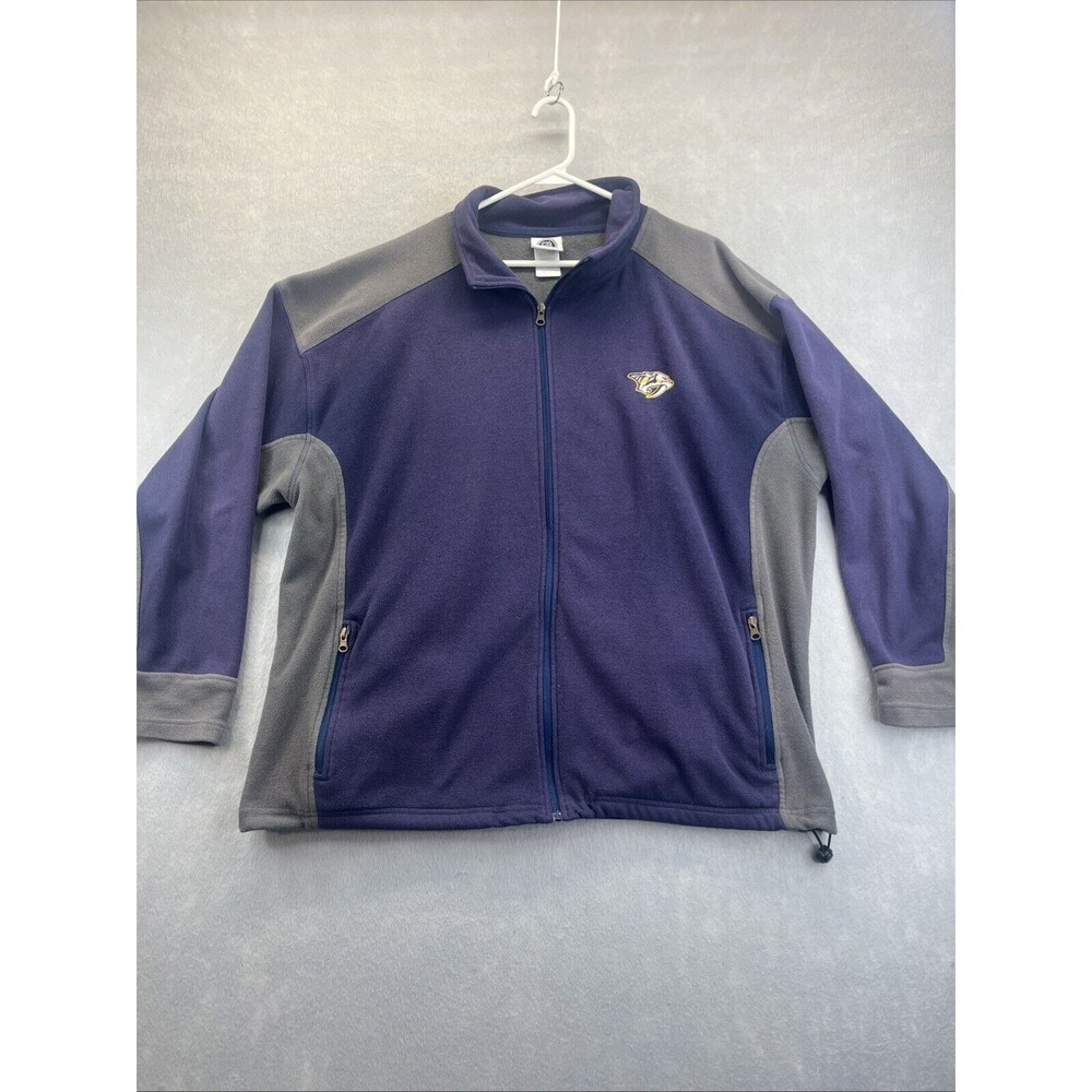 Nashville Predators Jacket Mens 2XL Navy Blue Gray Embroidered Logo Full Zip